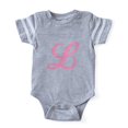 thumbnail image 1 of CafePress - L Pink Initial_Tr - Cute Infant Baby Football Bodysuit, 1 of 1