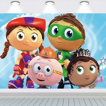 Super Why Birthday Party Supplies Banner Backdrop Background Taspestry Poster Wall Decor