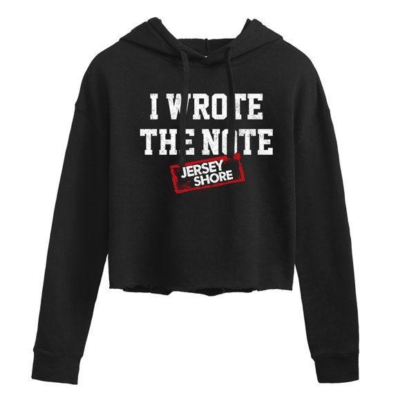 Jersey Shore - I Wrote The Note - Juniors Cropped Pullover Hoodie