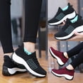 thumbnail image 5 of Porfeet Women Lace-up Arch Support Breathable Sneakers Running Platform Tennis Shoes,Date Red 38, 5 of 10