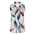 thumbnail image 5 of Tank Tops for Women Plus Size under $5 Sleeveless Turdown Collar Button Casual Print Blouse, 5 of 6