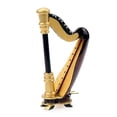 thumbnail image 1 of Wooden Miniature Harp with Case Mini Musical Instrument Replica Miniature Dollhouse Model Home Decor, 1 of 5