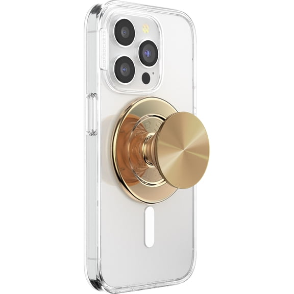PopSockets PopGrip for MagSafe: Grip and Stand for Phones and Devices - Aluminum Radial Gold
