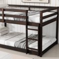 thumbnail image 4 of Tulib Low Bunk Bed Twin Over Twin, Bed Frame with Ladder, Safety Guardrails & Reinforced Slats, for Bedroom & Dorm, Coffee, 4 of 7