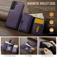thumbnail image 3 of Asuwish Phone Case for Samsung Galaxy S22 5G Wallet Magnetic Detachable Cell Cover with Wireless Charging and RFID Blocking Credit Card Holder Flip Stand S 22 22S 4G G5 6.1 inch Women Men Purple, 3 of 8