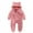 Pink, variant on Baby Fleece Jumpsuits Infant Bear Ear Snowsuit Thick Newborn Zipper Hooded Long Sleeve Romper Footed Pajamas for Girls, Pink, 3 Months