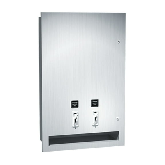 ASI-0468-F - Sanitary Napkin and Tampon Dispenser - Free Operation - Recessed
