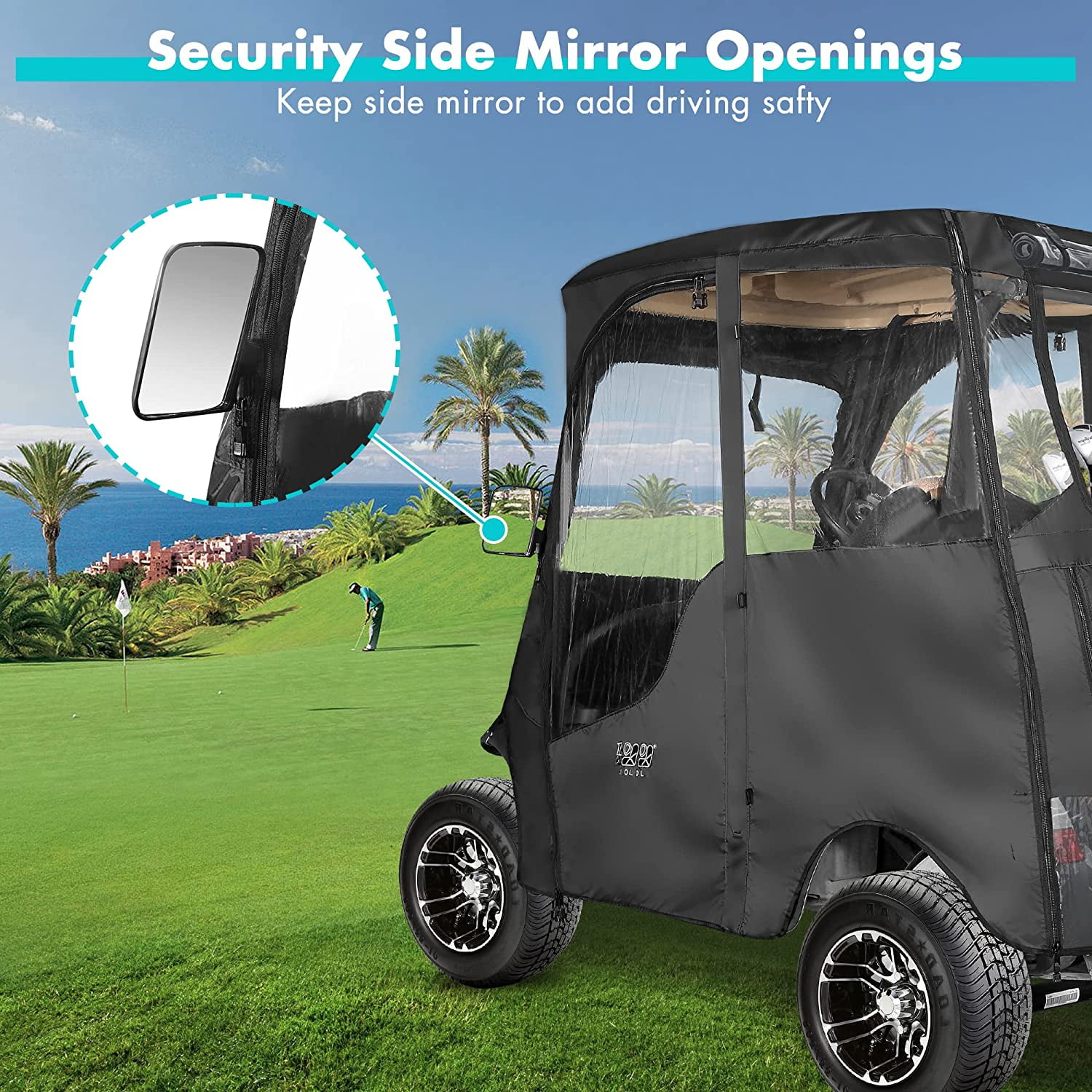 10L0L 2 Passenger Golf Cart Enclosure for Club Car Precedent, 600D Golf Cart  Driving Cover Waterproof Windproof Snowproof 