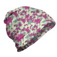 thumbnail image 1 of Floral Unisex Beanie, Rose Flowers and Silhouette, Hiking Outdoors, Pale Green and Magenta, by Ambesonne, 1 of 1