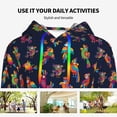 thumbnail image 4 of Daiia Colorful Birds Pattern Women's Fashion Hoodies & Sweatshirts with Kangaroo Pocket Hooded Sweatshirt with Eye-catching Drawstrings-XX-Large, 4 of 7