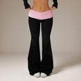 thumbnail image 7 of Flare Foldover Pants for Women Y2K Comfortable Low Rise Stretchy Yoga Pants Casual Streetwear Pants, 7 of 7