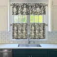 thumbnail image 2 of Boho Rustic Curtains 24" Short - 3 Panel Vintage Wildflower Farmhouse Set with Blooming Botanicals, Rod Pocket, 2 of 5