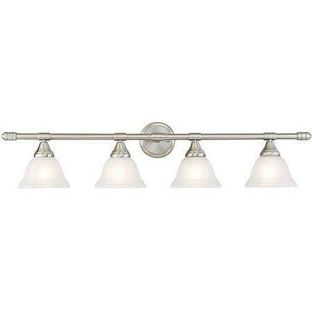Hardware House 4-Light Bathroom Wall Fixture, Brushed Nickel