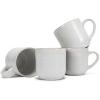 Elanze Designs Classic White Glossy Rainbow Reactive Glaze 17 ounce Stoneware Coffee Cup Mugs Set of 4