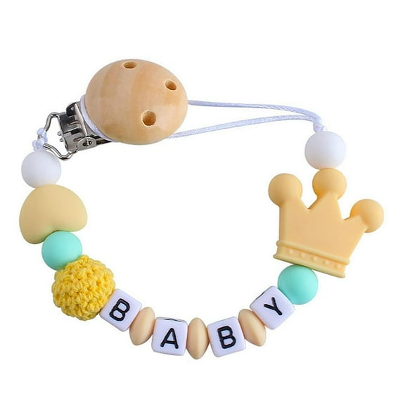 Erty Teething Pacifier Clip Pacifier Clip Holder Pacifier Clip For Boy Or Girls Soothie Teethers Heart Crown Bead Teether Clip Soothers Holder For Pacifier Leashes Girls And Boy Birthday great