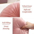 thumbnail image 3 of Velvet 18-Inch Round Throw Pillow for Home Decorative Couch, Coral Pink (Set of 2), 3 of 6