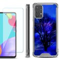 thumbnail image 1 of Shockproof Bumper Phone Case for Samsung Galaxy A52 5G, with Tempered Glass Screen Protector, by OneToughShield ® - Night Tree, 1 of 3