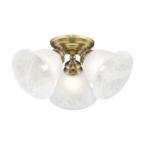 Livex Lighting Essex Ceiling Mount in Antique Brass