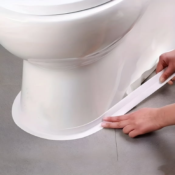 ICERUN White Caulk Tape, Waterproof Caulking Tape, Self Adhesive Toilet Caulking Sealant, Toilet Seal, Toilet Sealer Around Toilet Base, Caulk Tape for Toilet, Bathroom, Bathtub Wall