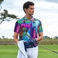 thumbnail image 3 of Fotbe Neon Free Play Pattern Men’s Golf Polo Shirt – Breathable Performance Golf Shirt with Button-Down Collar-XX-Large, 3 of 6