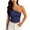Navy, variant on Juesizh One Shoulder Tops for Women Solid Color Tube Tops Fashion Slim Asymmetrical Going Out Off Shoulder Tops, S-2XL
