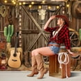 thumbnail image 4 of Western Cowboy 7X5FT Backdrop Western Party Decorations Wild West Vintage Wooden House Barn Door Photography Background Cowboy Theme Party Decorations Banner Photo Booth, 4 of 6