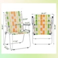 thumbnail image 2 of VibrantEcho Extra Wide Foldable Beach Chair Set of 2, Modern Minimalist Sturdy Steel Frame Supports 265 lbs/120 kg, Lightweight Portable Chair 8.4 lbs only,  (Green and Yellow), 2 of 7