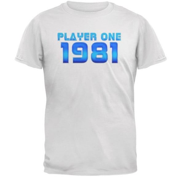 1981 Player One Birthday Mens T Shirt White SM
