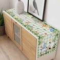 thumbnail image 4 of Easter Table Runner - 48 Inch Long, Kitchen Dining Table Runner Dresser Scarves, Spring Gnomes Flowers Rabbit Butterfly Green Plaid Farmhouse Decor for Coffee Tables Wedding Party Banquet, 4 of 8