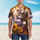thumbnail image 2 of Balery Cute Cat Sunflower Camisas hawaianas de manga corta para hombre, camisas playeras de corte holgado, camisas de vacaciones con botones,XX-Large, 2 of 7