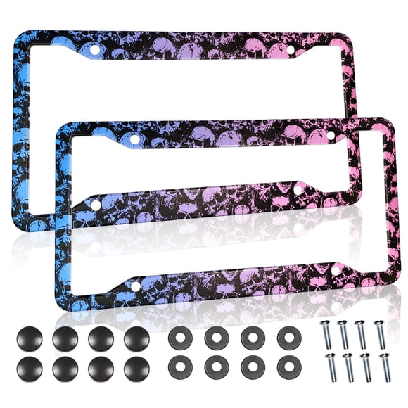 Juego de 2 marcos para matrículas PAUSEBOLL Skull, aluminio