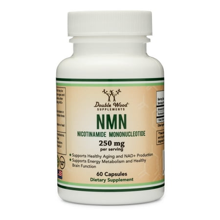 NMN Supplement 250mg Per Serving (Nicotinamide Mononucleotide), to Boost NAD+ Levels More Effectively Than Riboside for Anti Aging by Double Wood Supplements (60 (Best Anti Aging Supplements Reviews)