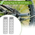thumbnail image 2 of 2 Pcs Aluminum Alloy Anti-Skid Bike Pegs 100mm Length Circle Texture Bicycle Backseats Stands Cycling Foot Pegs 3/8 inch Axles Silver Tone, 2 of 7