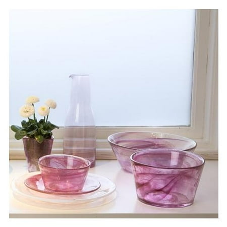 Kosta Boda Mine Collection Side Plate Pink Swirl Design Glass