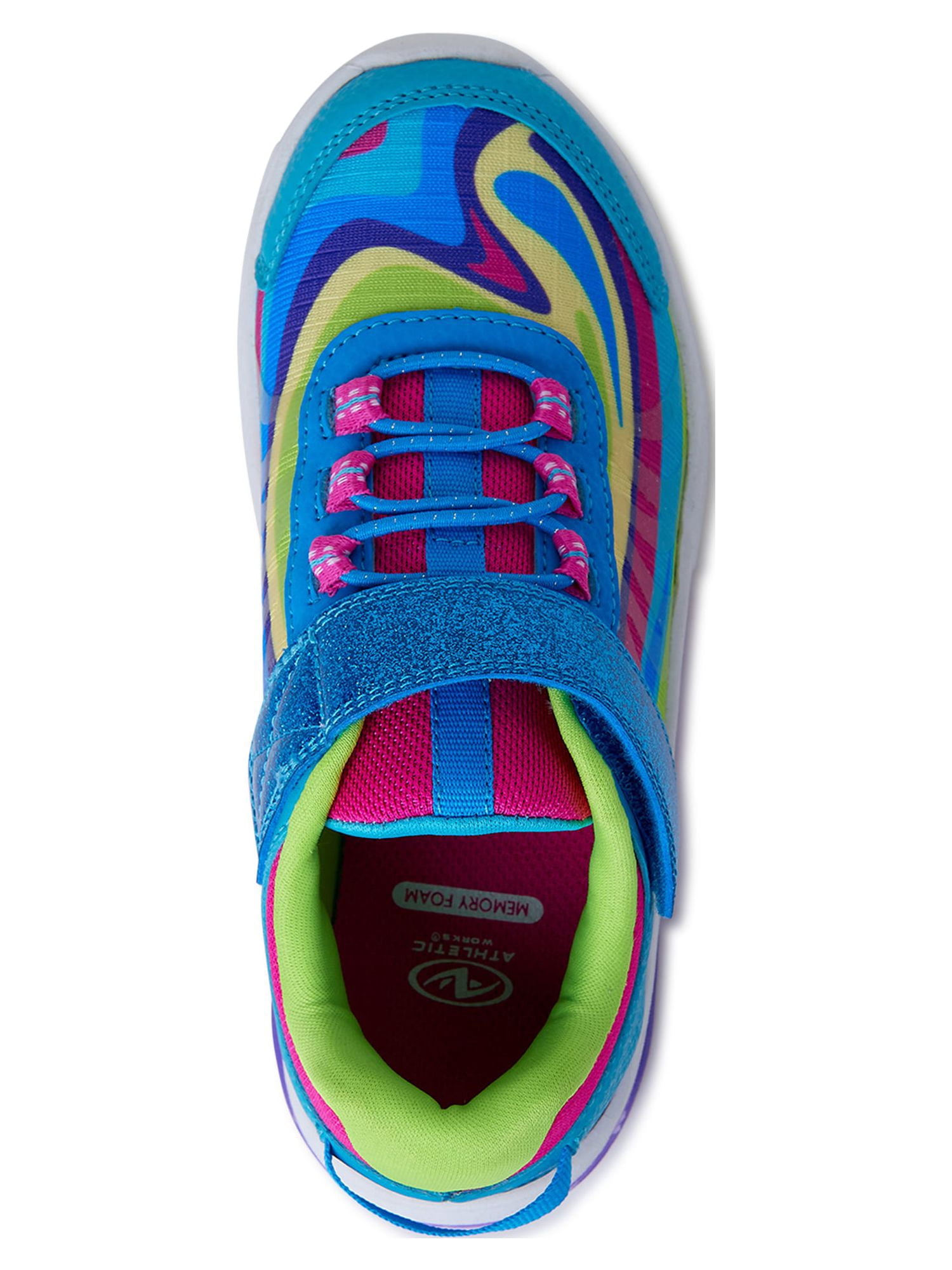 Athletic Works Little and Big Girls Light Up Sneakers, Sizes 13-5