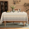 thumbnail image 2 of Beige Boho Tablecloth,Bohemia Linen Table Cloth,Table Cover for Dining Kitchen Decor Party Banquet,54x78, 2 of 5