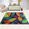 thumbnail image 3 of Leaves Colorful Area Rug Washable 80 x 58 Floor Carpet Mat Non Slip for Bedroom Living Room Home Decor, 3 of 7
