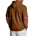 thumbnail image 5 of IAJDKMEK Men's Short Sleeve Hooded Shirt - Retro Casual Top, Vintage Shirt for Men, Soft Breathable Summer Pullover Shirt,Brown 2XL, 5 of 8