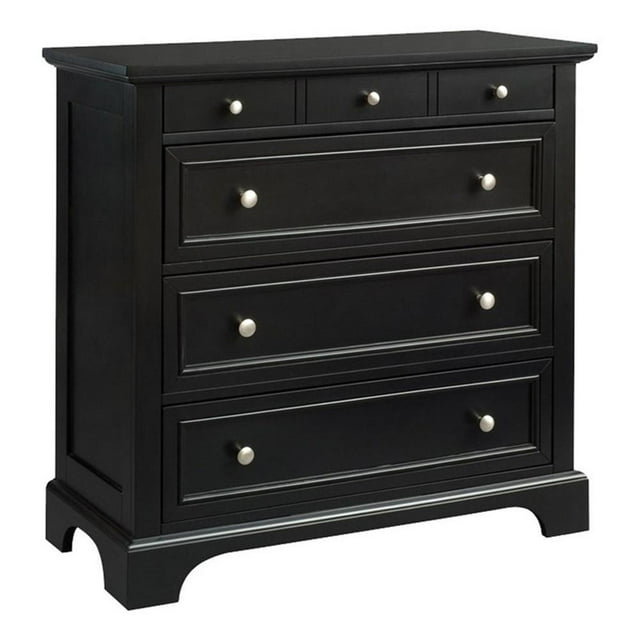 Bowery Hill Commode Traditionnelle en Bois Franc à 4 Tiroirs, Noir Ébène