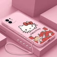 thumbnail image 4 of Funda de teléfono de dibujos animados Hello kitty para Samsung Galaxy, S24, S23, S22, S21, S20 Ultra FE, S10, 4G, S9, S10E, Note 20, 10, 9 Plus, con cordón, 4 of 5