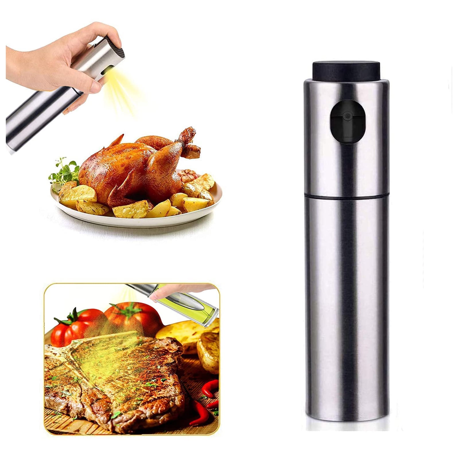 Oil Sprayer Dispenser Portable Kitchen Oil Spray Bottle Stainless Steel