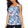 thumbnail image 2 of Picia Icy Blue Snowflakes Pattern Women's Workout Tank Top,Breathable Activewear,Slim Fit Athletic Top,Versatile Workout Moisture-wicking top-Medium, 2 of 9
