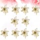 thumbnail image 3 of EeaseMX 10 flores artificiales con purpurina de 13 cm para decoración de árbol de Navidad (doradas), 3 of 7