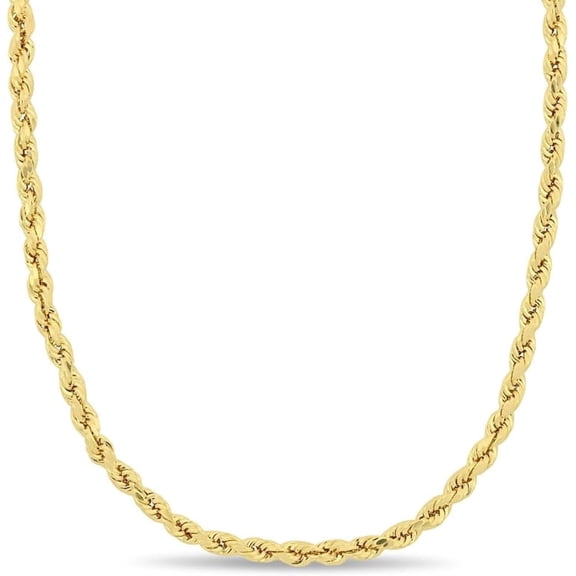 gold-plated Rope Chain Necklace for Men & Women – 14k gold-plated necklace 10k or 14k gold-plated, Lightweight, Premium Craftsmanship