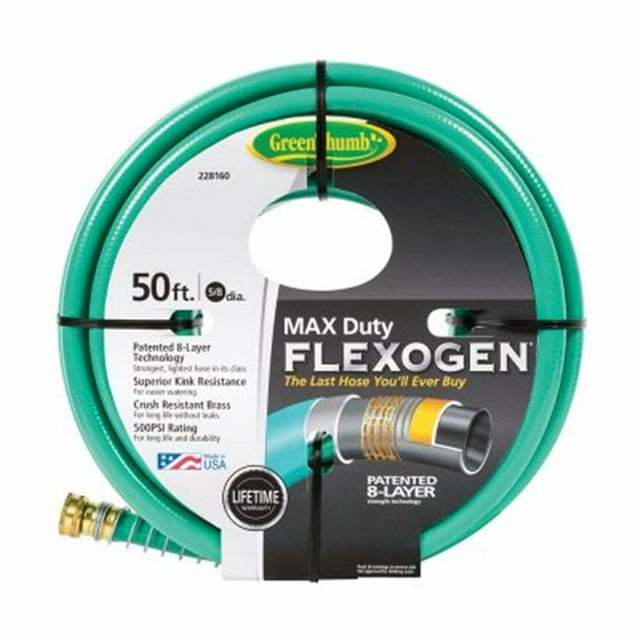 Fiskars 228160 0.625 in. x 50 ft. Green Thumb Max Duty Flexogen Hose