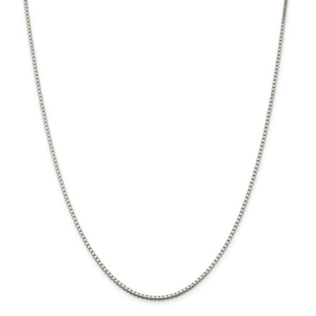 Sterling Silver 1.75mm Box Chain Necklace - Spring Ring - Length: 16 to