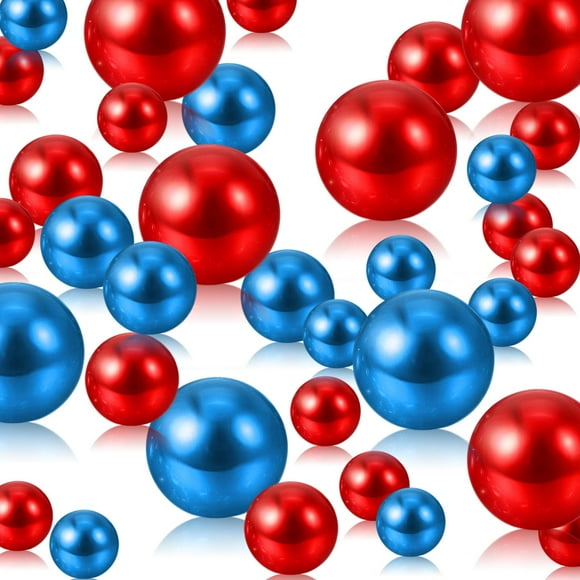 Perlas para rellenar jarrones Luerbi, 150 unidades, rojo y azul, 8/14/20 mm