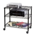 thumbnail image 3 of Honey-Can-Do 3-Tier Metal Rolling Adjustable Media Cart, Black, 3 of 7