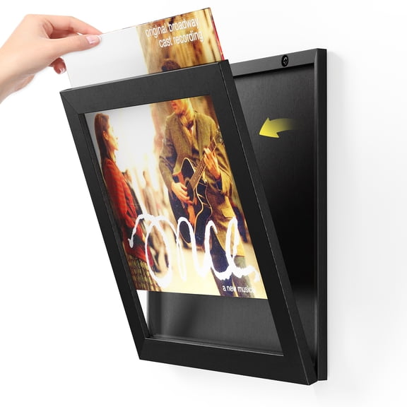 Vinyl Record Frame Wall Front Opening, 1-Pack Album Frames for Vinyl Records Display, Vinyl Frame for 12x12 Inch LP Vinyl Record Cover Display