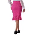 thumbnail image 3 of INSPIRE CHIC Women's Elegant Vintage Mermaid Fishtail Lace Skirts Stretch Office Bodycon Pencil Skirt L Hot Pink, 3 of 6